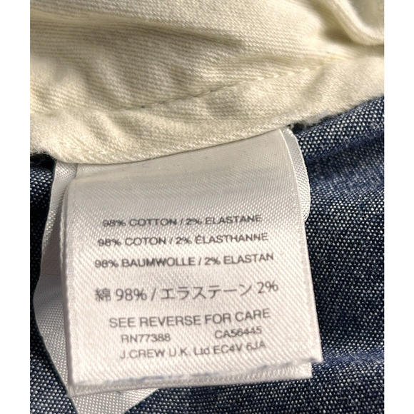 J Crew 484 Stretch Pants Men 34 (34x31) Chino Preppy Blue Chambray Office Casual - Picture 6 of 10